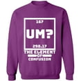 thumbnail image 2 of OXI Crewneck Sweatshirt - Um The Element of Confusion,Basic Casual Sweatshirts for Men's and Women Fleece Sweatshirt Long Sleeve- Purple 3X-Large, 2 of 2
