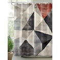 thumbnail image 2 of Minimalist Art Shower Curtain Set ，Waterproof Fabric Shower Curtains Beige Blue Triangular Color Block Shower Curtains for Bathroom,Bathroom Decor 54x"78", 2 of 6