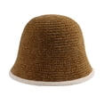 thumbnail image 2 of Hadanceo Fall Winter Knitted Bucket Hat Simple Fashion Low Profile Soft Thickened Warm Cotton Women Girls Knitting Fisherman Cap, 2 of 8