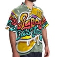 thumbnail image 2 of Easter Font Men's Short Sleeve Casual Printed Button Down Beach Shirts, 2 of 6