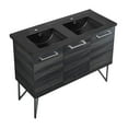 thumbnail image 4 of Annecy 48 in. Black Walnut, Double Basin Bathroom Vanity With Black Ceramic Sink Top, 4 of 9