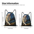thumbnail image 2 of Honeii Vintage Starry Sky Labrador A Print Drawstring Backpack,Drawstring Bags String Backpack Gym Cinch Sack Backpack Sport Bag Draw-Medium, 2 of 6
