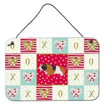 Carolines Treasures CK5432DS812 Rex Guinea Pig Love Wall or Door Hanging Prints 8x12 multicolor