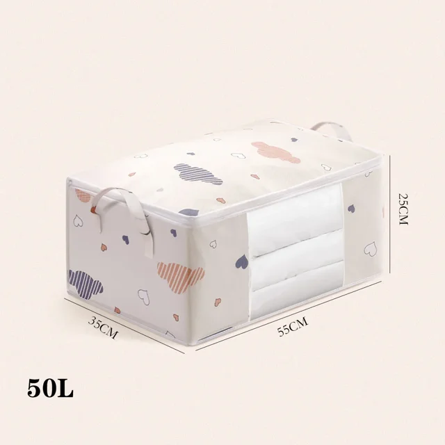 Non-woven Foldable Storage Box organizer Portable Clothes Organizer Tidy Suitcase Home Storage Box Quilt Storage Container Bag