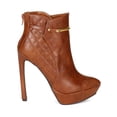 thumbnail image 2 of Wild Rose BE79 Women Leatherette Pointy Toe Quilted Stiletto Heel Ankle Bootie, 2 of 5