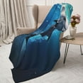 thumbnail image 3 of Sikiie Ice Blue Ocean Cute Dolphin Cozy Flannel Fleece Throw Blanket: Lightweight & Thick for All Seasons - Perfect for Women, Men, & Kids"50"x40", 3 of 6