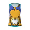 thumbnail image 4 of Cute Cartoon Garfield Funny Workout Gym Fitness Weightlifting Gift Tank Top-Small, 4 of 5