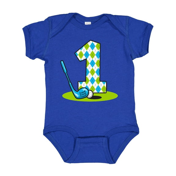 Inktastic Argyle Golf 1st Birthday Boys Baby Bodysuit
