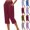#02 Wine, variant on Cotton Linen Capri Pants for Women Elastic Waist Drawstring Buttoned Split Hem Cropped Trousers Loose Fit Casual Pants , #02 Royal Blue, S