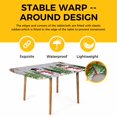 thumbnail image 4 of Grey Snowman Christmas Table Cloths for 6 Foot Rectangle Tables, Xmas Tree Snowflake Winter Birds Patio Waterproof Elastic Fitted Tablecloths, Washable Rectangular Table Cover for Camping, 4 of 8