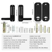 KFFKFF Mechanical Keyless Entry Door Lock with Handle, Water-proof Zinc Alloy, Double-sided Embedded Outdoor Gate Door Locks Set, Code Door Locks with 14 Digit Keypad, Waterproof Digital
