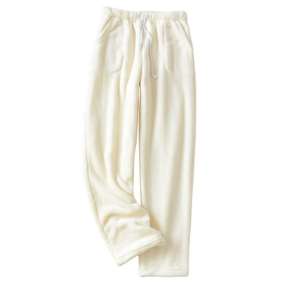 Womens Plaid Fluffy Pajama Pants Fuzzy Cozy Lounge Pants with Pockets Winter Warm Bottoms