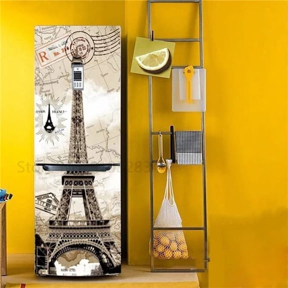 3D Wallpaper For Refrigerator Self Adhesive Vinyl Wardrobe Sticker Kitchen Fridge Decoration Decal H