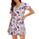 thumbnail image 1 of Fotbe Wine Bata de Dormir para Mujer con Estampado, Camisón de Algodón de Manga Corta, Ropa de Dormir Casual, 1 of 6