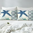 thumbnail image 3 of Erosebridal Coastal Starfish Coral Duvet Cover Queen, Summer Beach Theme Bedding Accessories, Reversible 3-Piece (No Comforter), 3 of 6