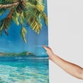 thumbnail image 3 of Orinice Palm Trees Boat Tropical Beach Bathroom Decor Set Polyester Fabric Bathroom Curtain with Hooks 69x72, 3 of 7