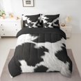 thumbnail image 2 of jejeloiu Vintage Cow Hide 7 Pieces Bedding Comforter Set,Rustic Cattle Hide Full Bedding Set,White Black Fitted Sheet Flat Sheet For Adults,Microfiber Bedroom Decor Reversible, 2 of 8