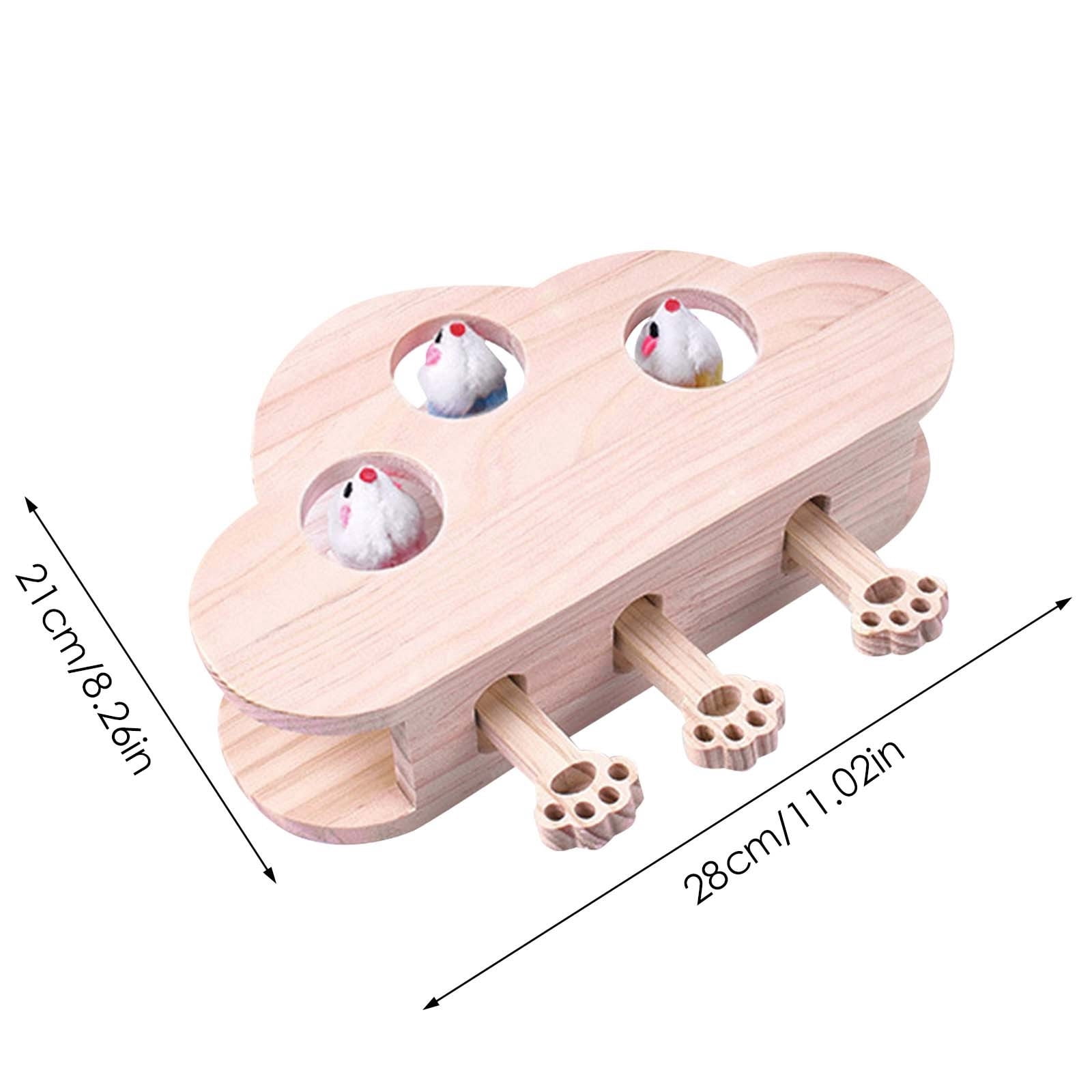 Wooden Whack-a- Interactive Cat Toy for Indoor Cats Interactive Pet Toy Box Cat Puzzle Toy for All Ages Cats for Indoor Play Exercise