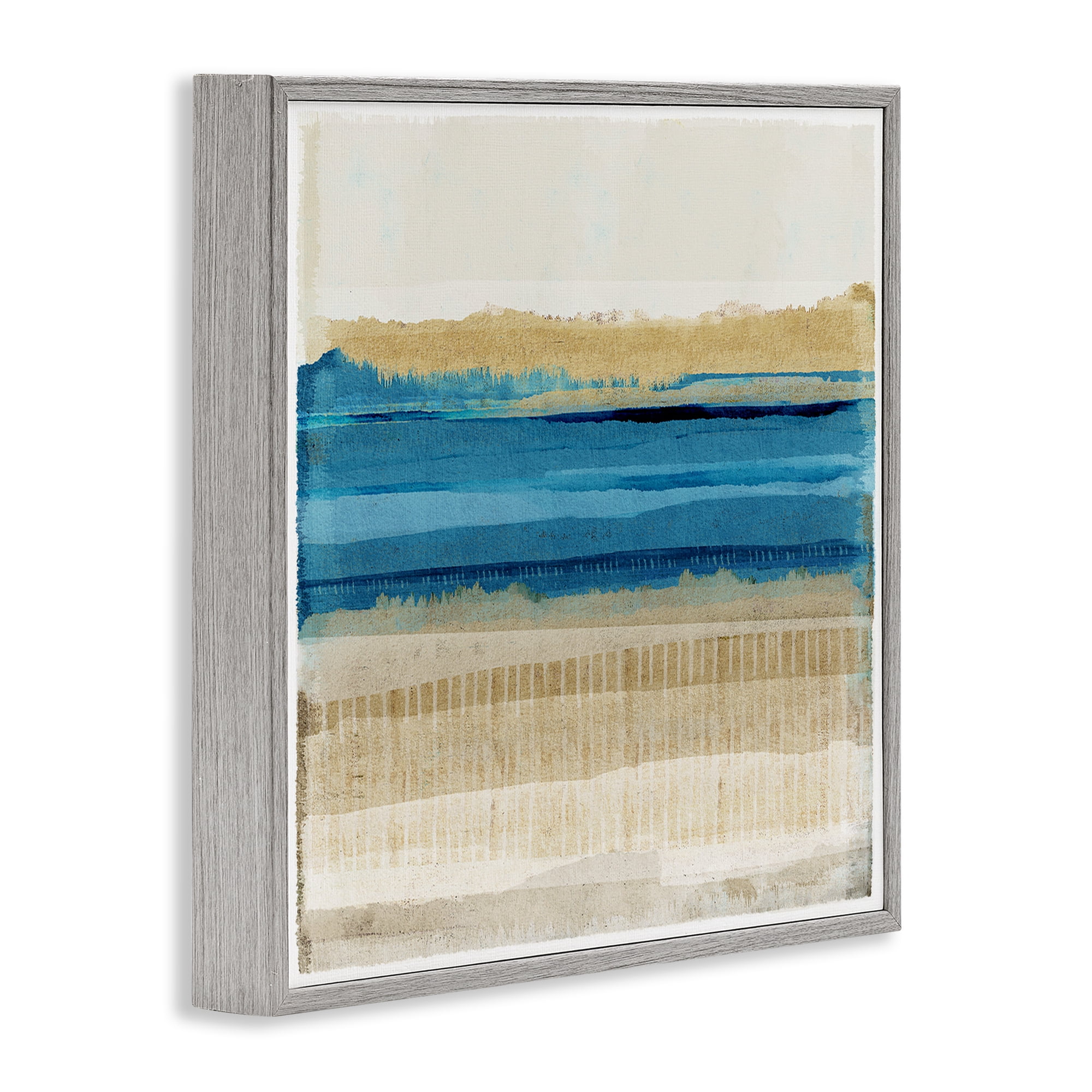 Stupell Industries Blue Daze Abstraction Abstract Painting Gray Framed Art Print Wall Art, 12 x 12