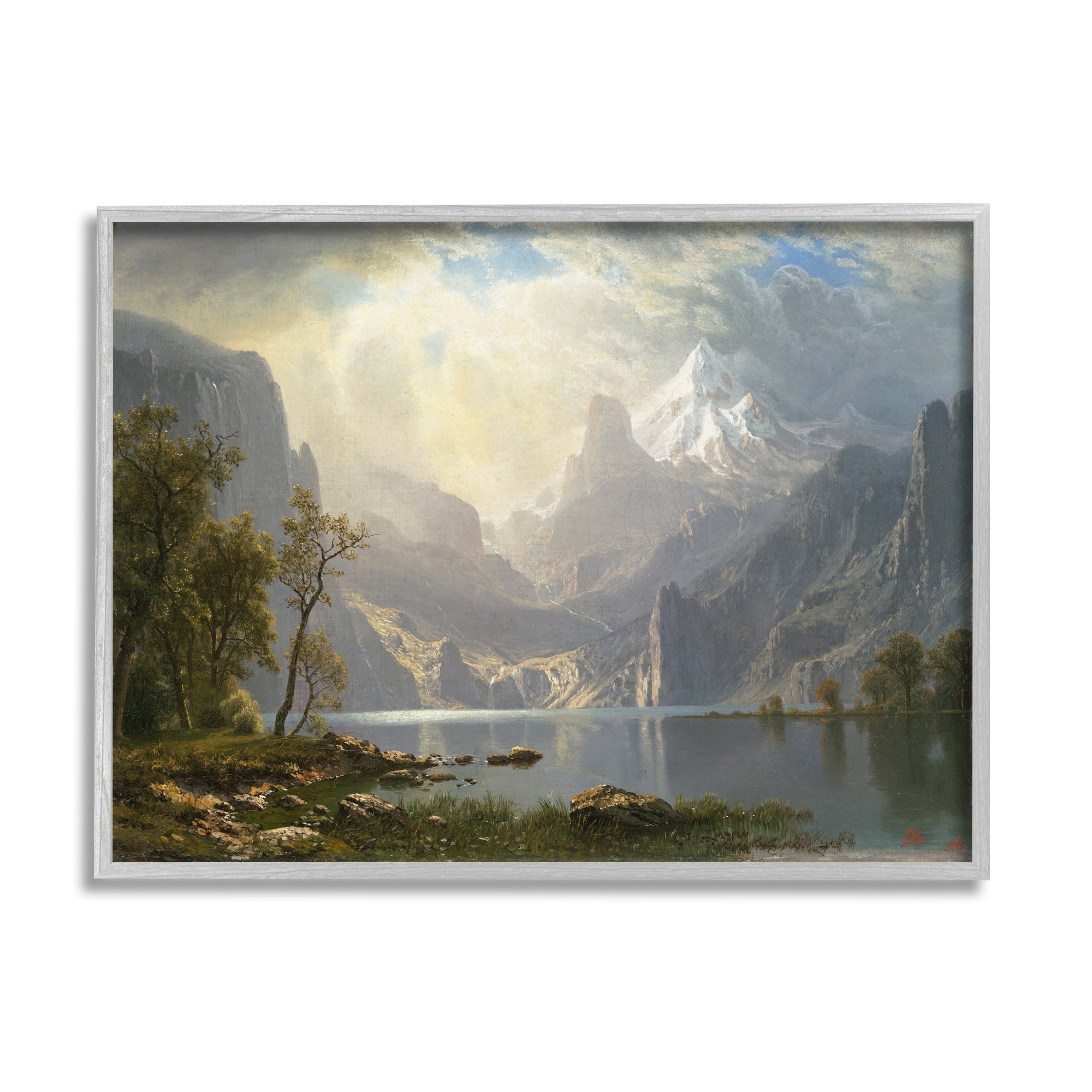 Stupell Industries American Landscape Classic Albert Bierstadt Luminous Painting Painting Gray Framed Art Print Wall Art, Design by one1000paintings