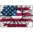 thumbnail image 4 of SKYSONIC 72x48in Sunflower USA Flag Area Rug, Unique America Floral Non-Slip Floor Carpet for Indoor Living Dining Room and Bedroom Area, 4 of 7