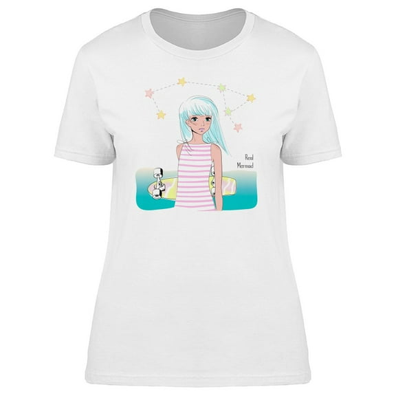 Cool Hipster Girl With Longboard Tee Women's -Image by Shutterstock