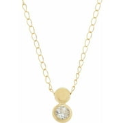 Simply Gold 10k Bead & Cz Pendant