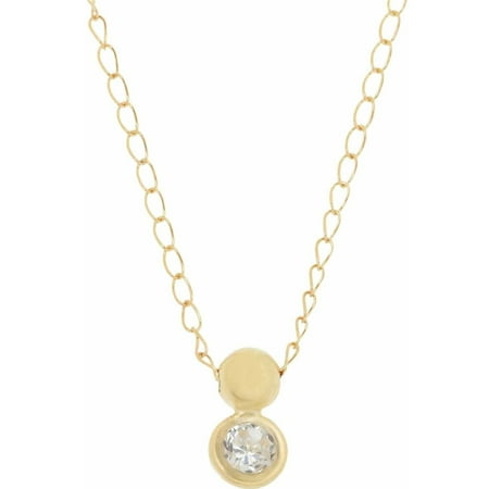 Simply Gold 10k Bead & Cz Pendant