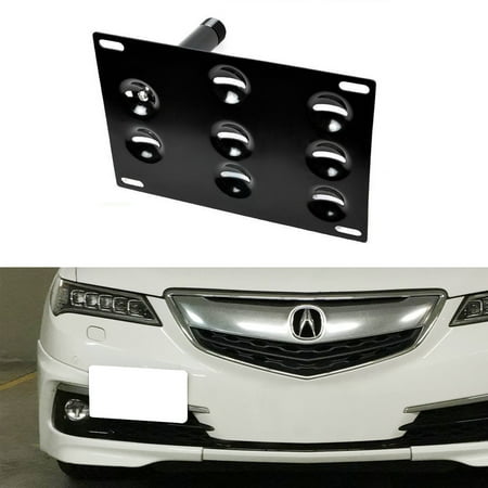 iJDMTOY JDM Style Front Bumper Tow Hole Adapter License Plate Mounting Bracket For 2015-up Acura TLX