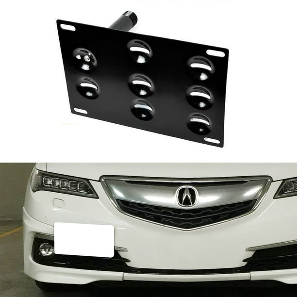 Ijdmtoy Jdm Style Front Bumper Tow Hole Adapter License Plate Mounting Bracket For 2015 Up Acura Tlx Walmart Com Walmart Com