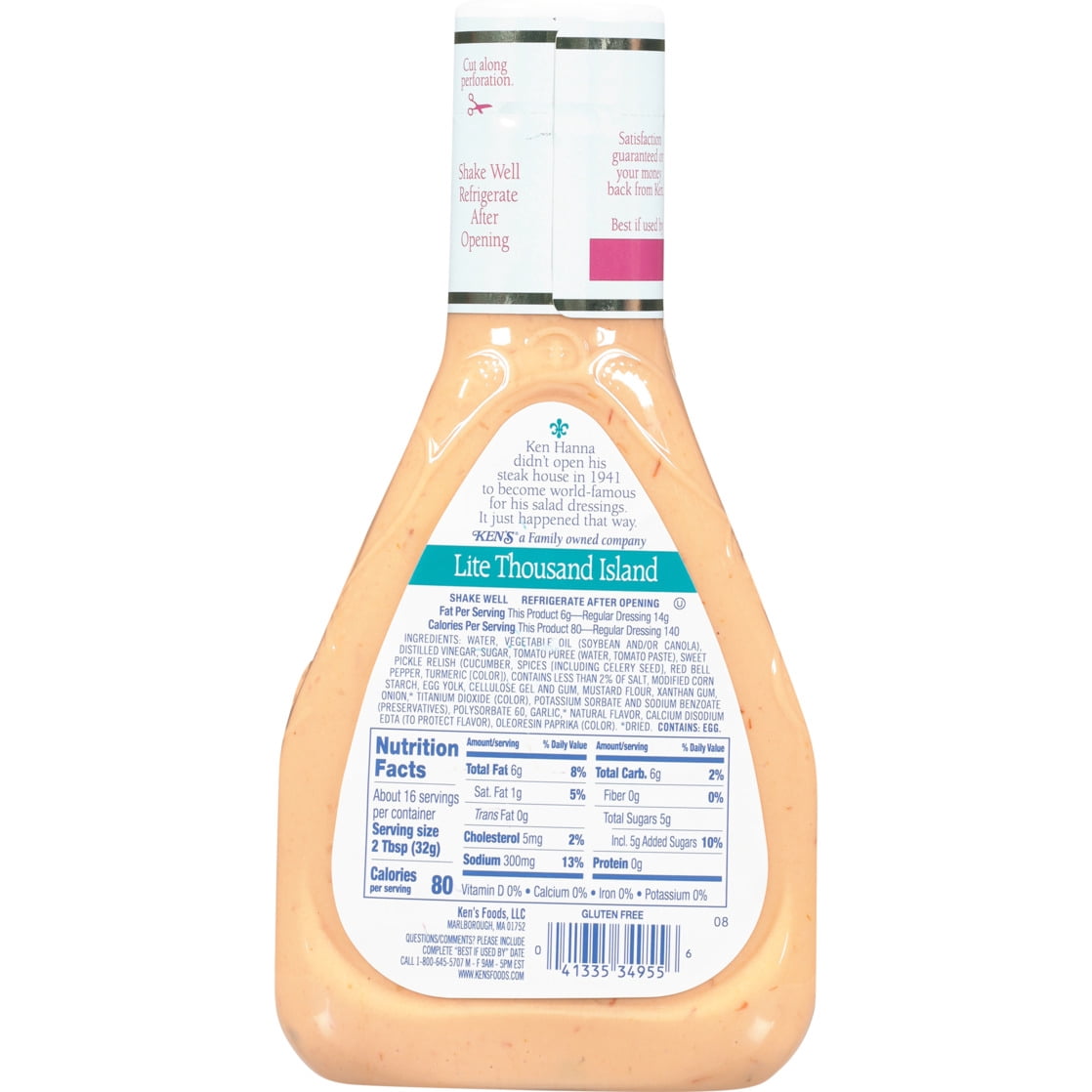 (3 pack) Ken's Steak House Lite Thousand Island Dressing 16 fl. oz.