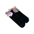 thumbnail image 2 of Qarigey Calcetín grueso con lazo para niñas, calentador de piernas, calcetines cálidos de buena elasticidad, lindos calentadores de pies de Medias rosa negro, 2 of 6