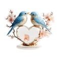 thumbnail image 2 of Spring Decor for Home, Hummingbird Decor, Aesthetic Home Decor, Spring Table Centerpiece, 1Pc 2D Acrylic Handmade Love Birds on Heart Stand Decor 8X8X0.5 Inch for Entryway Table, 2 of 7