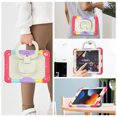 thumbnail image 6 of Case for iPad 9th 8th 7th Gen 10.2 inch 2021 2020 2019, 360 Rotating Stand Handle Pencil Holder Shoulder Strap Heavy Duty Shockproof Cover, Rainbow Red, 6 of 7
