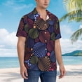 thumbnail image 2 of Lsque Colorful Shells pattern Hawaiian Shirt for Men, Unisex Summer Beach Casual Short Sleeve Button Down Shirts-X-Large, 2 of 9