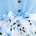 thumbnail image 6 of Weebloom Baby Girl Clothes Set Summer Fashion Solid Color Tops Floral Print Short Sleeveless Jumpsuit Bow Knot Clothing Girls Romper Blue 18-24 Months, 6 of 6
