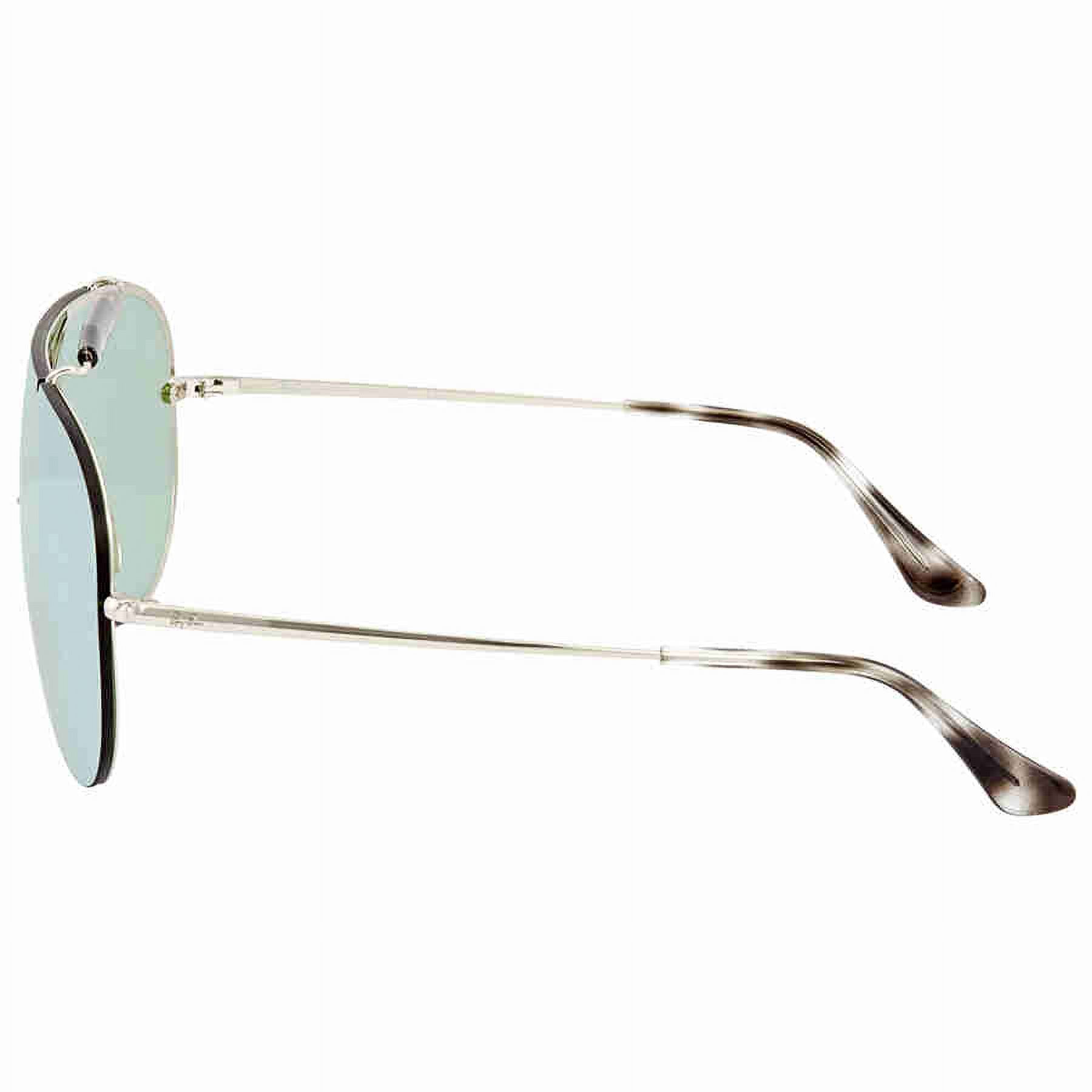 Ray Ban Men s Polarized Blaze Shooter RB3581N 003 30 32 Silver Aviator Sunglasses Walmart