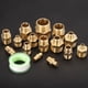 thumbnail image 5 of Uxcell 2pcs Niple Hexagonal de Latón, Adaptador de Tubo Roscado 3/4 NPT Macho x 3/4 NPT Macho con Cinta PTFE, Tono Dorado, 5 of 6