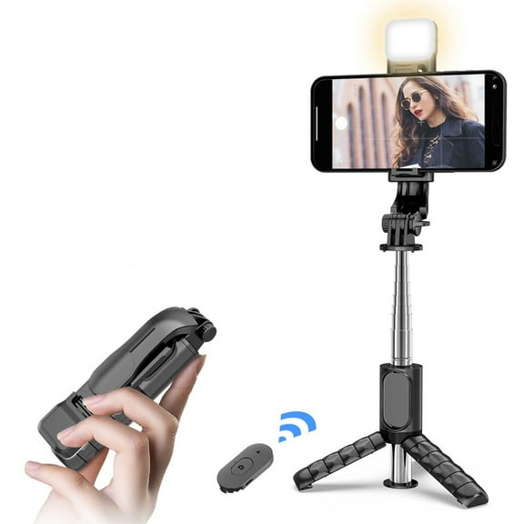 Mini Stable Selfie Stick Tripod with Fill Light Extendable Selfie Stick with Wireless Remote and Tripod Stand