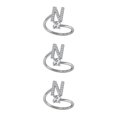 thumbnail image 4 of Minnieouse Anillo abierto con letras mayúsculas, anillos de diamantes de imitación portátiles, fiesta de viaje, Club, maquillaje decorativo, Type1 NO1, 4 of 6