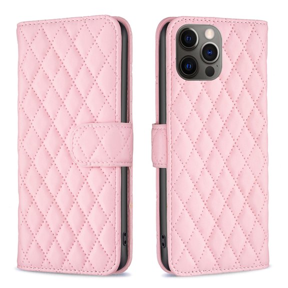 Wallet Case for iPhone 12 Pro / 12, iPhone 12 Pro / 12 Phone Case with Kickstand Card Holder Slot Magnetic Flip Case Premium PU Leather Shockproof Case for iPhone 12 Pro / 12 6.1",Pink