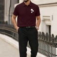 thumbnail image 2 of OIOLOYJM Mens Hawaiian Golf Shirts Summer Short Sleeve Mesh Casual Quick Dry Lightweight Polo Shirts Basic Work Athletic Collared Shirts Wine 7XL, 2 of 5