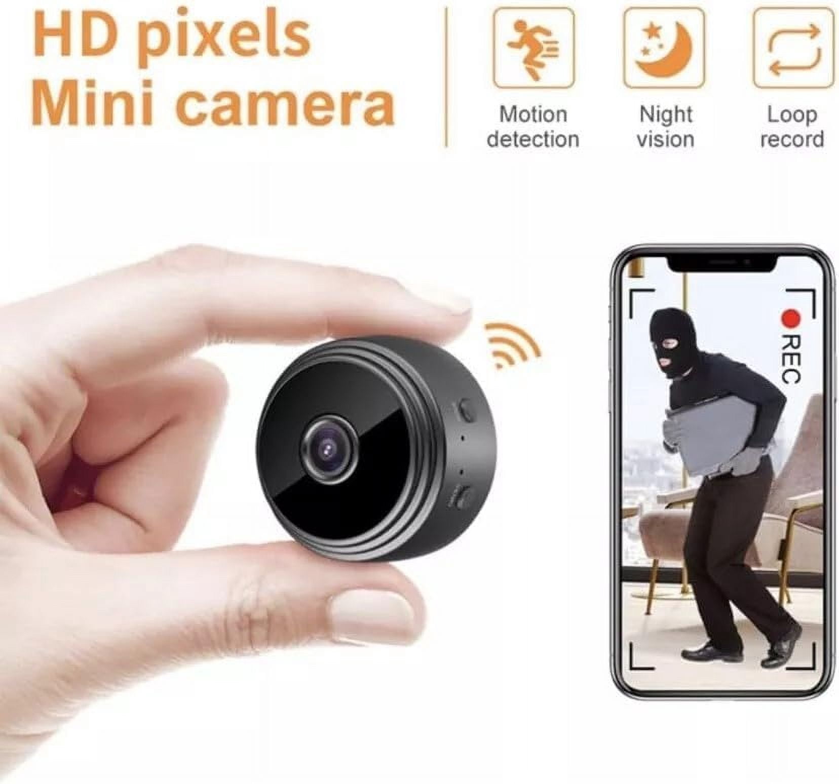 Mini Hidden Camera, Spy Camera, 1080P WiFi Wireless Miniguard Cam, AI Motion Detection,Real-Time View Night Vision Nanny Cam for Baby, Pets