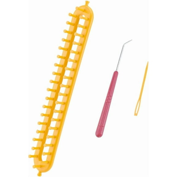Plastic Long Knitting Loom Scarf Knitter Weaving Tools Kits Orange 26x5.1x1.1cm Hole: 4mm