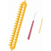Long Knitting Loom 36cm Scarf Knitter Crochet Loom Rectangle Knitting Looms Knitting Kit Orange with Hook Needle DIY