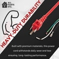 thumbnail image 4 of ALL PARTS ETC. 35-Foot Replacement Vacuum Power Cord for Oreck Upright XL Vacuum Cleaners with Handle Mount, 3-Prong 18/3 Heavy-Duty Cord for Commercial and Home Use, 4 of 7