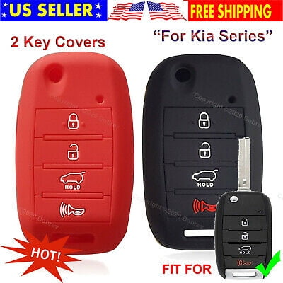 Silicone Rubber Case Protector Key Fob Cover Holder Keyless for Kia Flip Fold