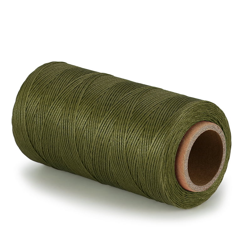 Flat Waxed Thread (Army Green) - 284Yard 1mm 150D Wax String Cord Olive  Drab Color, Sewing Craft Tool Portable for DIY Handicraft Leather Products  Beading Hand Stitching 