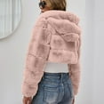 thumbnail image 4 of Winter Warm Coats for Women, Ladies Solid Color Coats Faux Coat Furry Faux Jacket Long Sleeve Outerwear Pink XL, 4 of 7