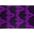 thumbnail image 2 of Cascade Textured Satin Ribbon W/Wired Edge 4"X15yd-Black Flocking, Toile Pattern On Purple, 2 of 2